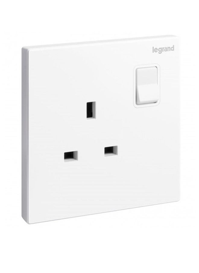 13 A Switch Socket 1Gang + Neon Galion White