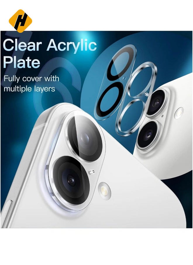 3-Pack Camera Lens Protector for iPhone 16 Plus (6.7-Inch) – 9H Tempered Glass, Anti-Scratch, Case Friendly, HD Clear, Night Mode Compatible