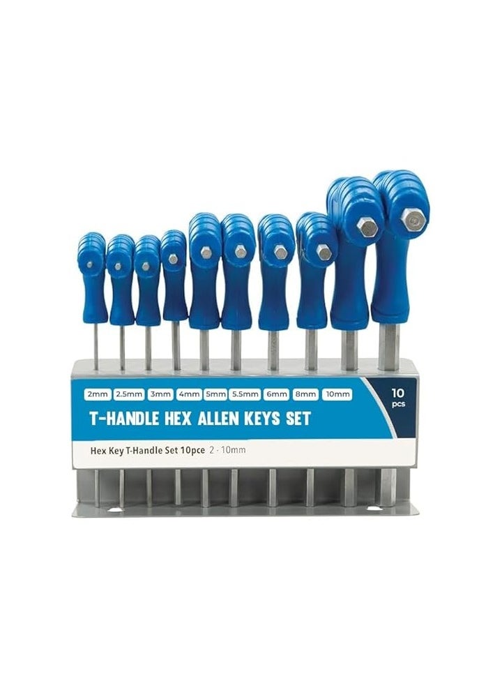 Duravel Hex Keys Set, 10 Pieces, 2mm - 10mm, T-Handle