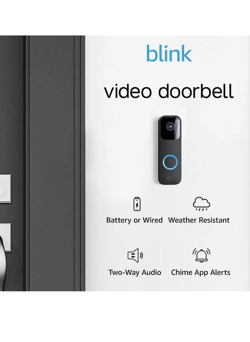 Blink Video Doorbell & Sync Module in Black + Blink Mini 2 Cam in Black Set