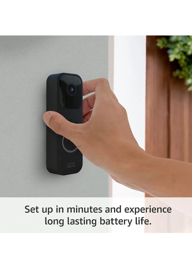 Blink Video Doorbell & Sync Module in Black + Blink Mini 2 Cam in Black Set