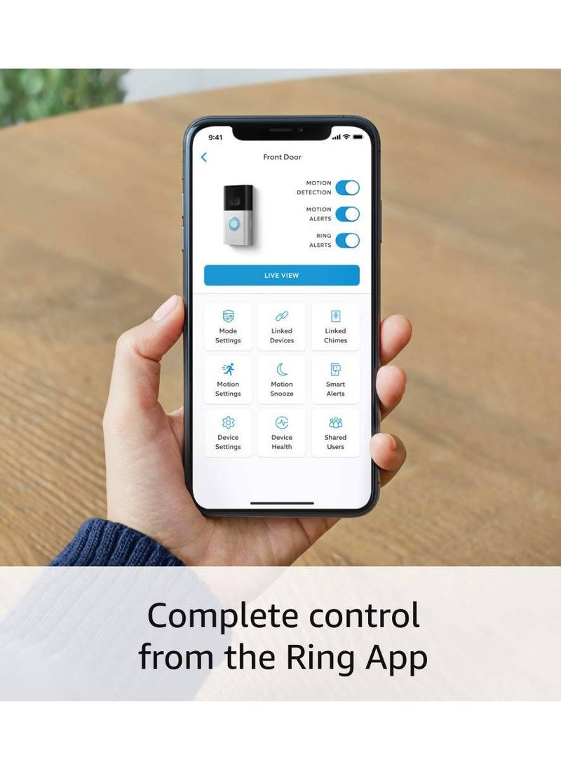 Ring Video Smart Wi-Fi Video Doorbell 4 - Satin Nickel