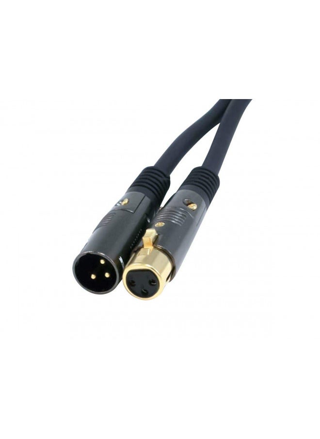 Monoprice XLR Male to XLR Female Cable - 3 Feet - Black, 16AWG, Gold Plated Copper Wire Conductors - Premier Series