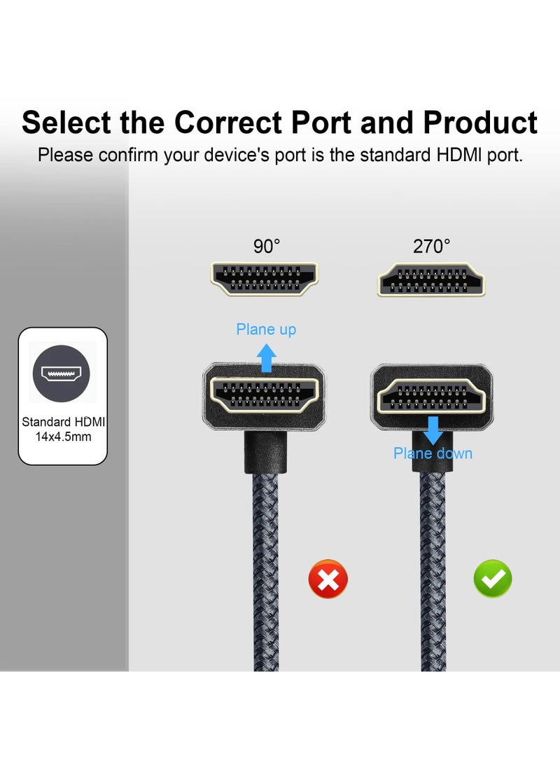 4K HDMI Extension Cable 90 Degree Down Angle HDMI Male to Female Extension Cable Supports 4K@60Hz,3D and HDR,Applicable to HDTV, Blu-ray Player,Projector, Monitor,etc(Down Angle)