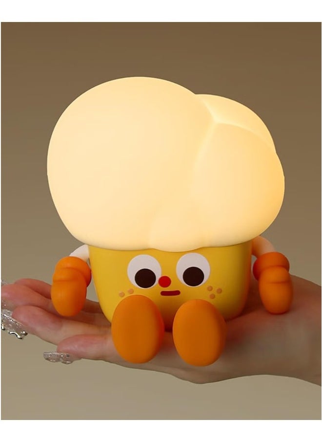 PopCorn Night Light Cute Light Up Silicone Dimmable Nursery Nightlight Rechargeable Bedside Touch Lamp