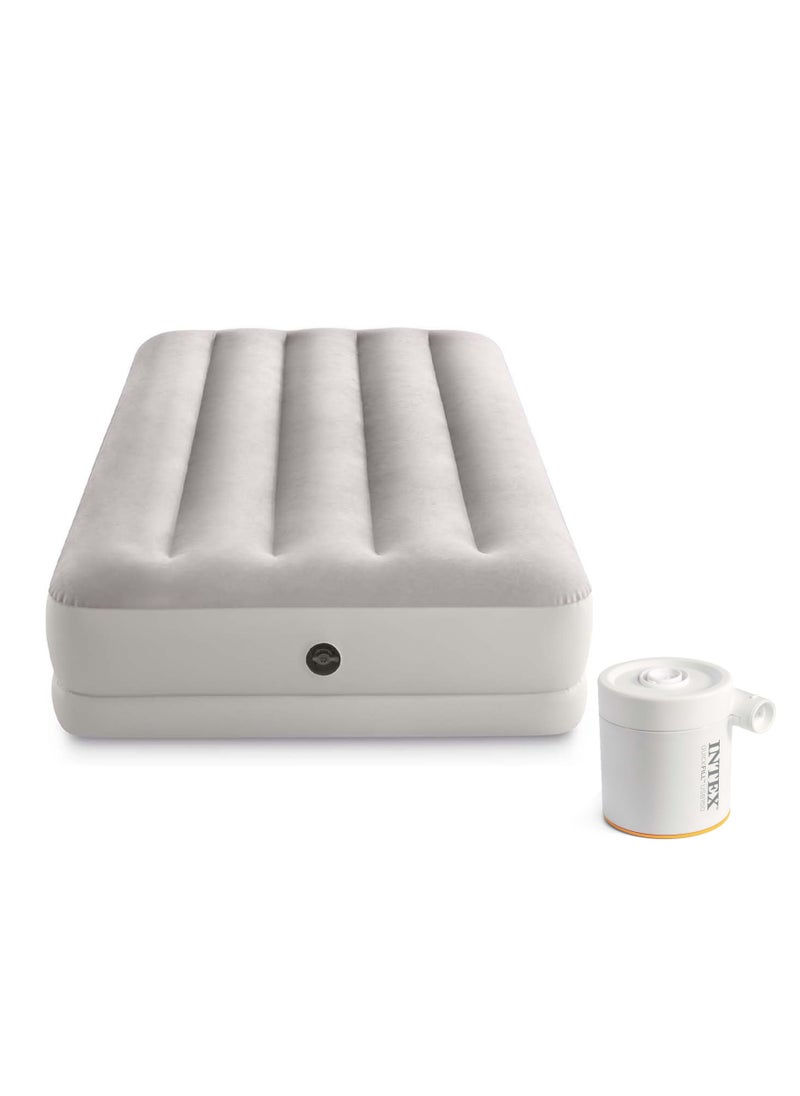 Dura-Beam Prestige Mid-Rise Inflatable Mattress Single with USB Pump PVC Gray 99x191x30 cm