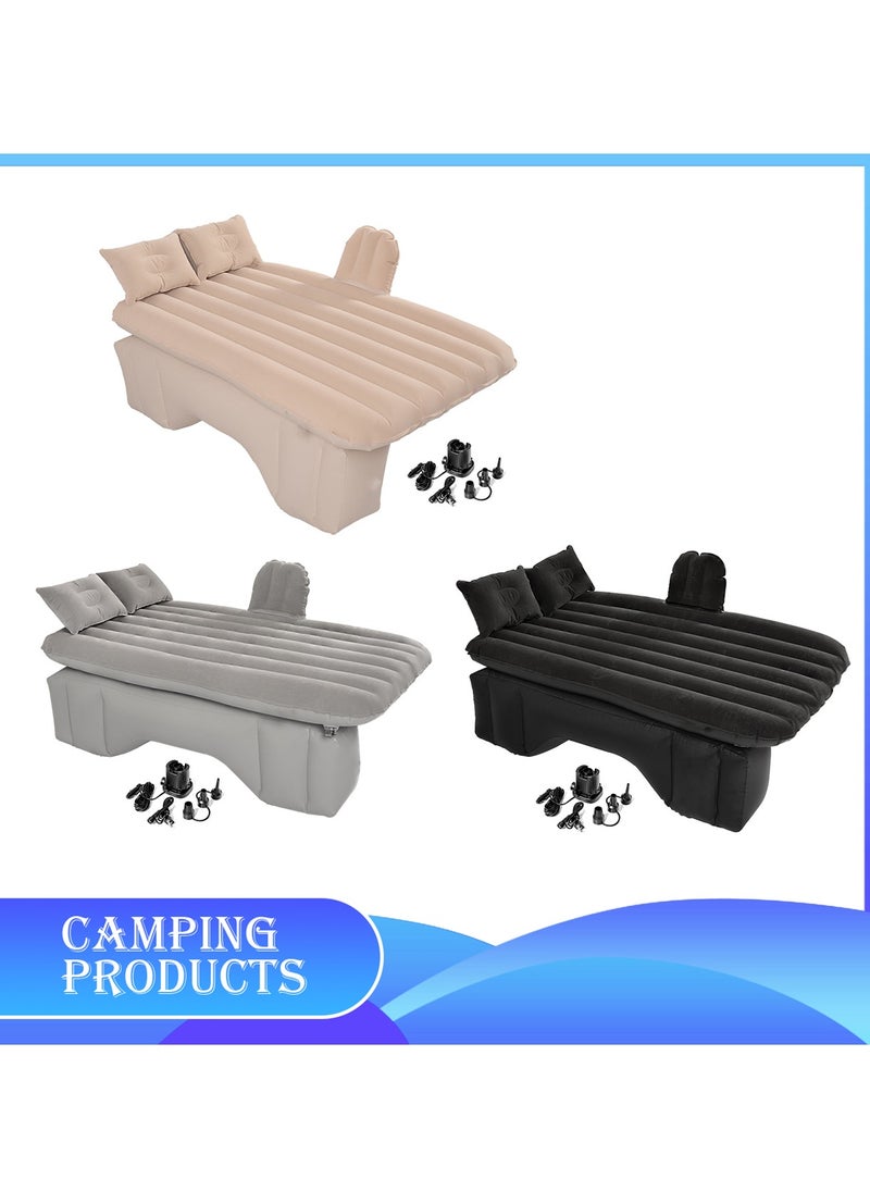 Inflatable Mattress with Pump Portable Outdoor Air Mattress Foldable Single Thickened Flocking Mattress for Outdoor and Home