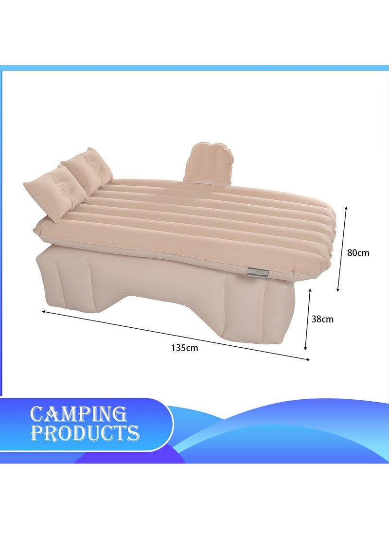 Inflatable Mattress with Pump Portable Outdoor Air Mattress Foldable Single Thickened Flocking Mattress for Outdoor and Home