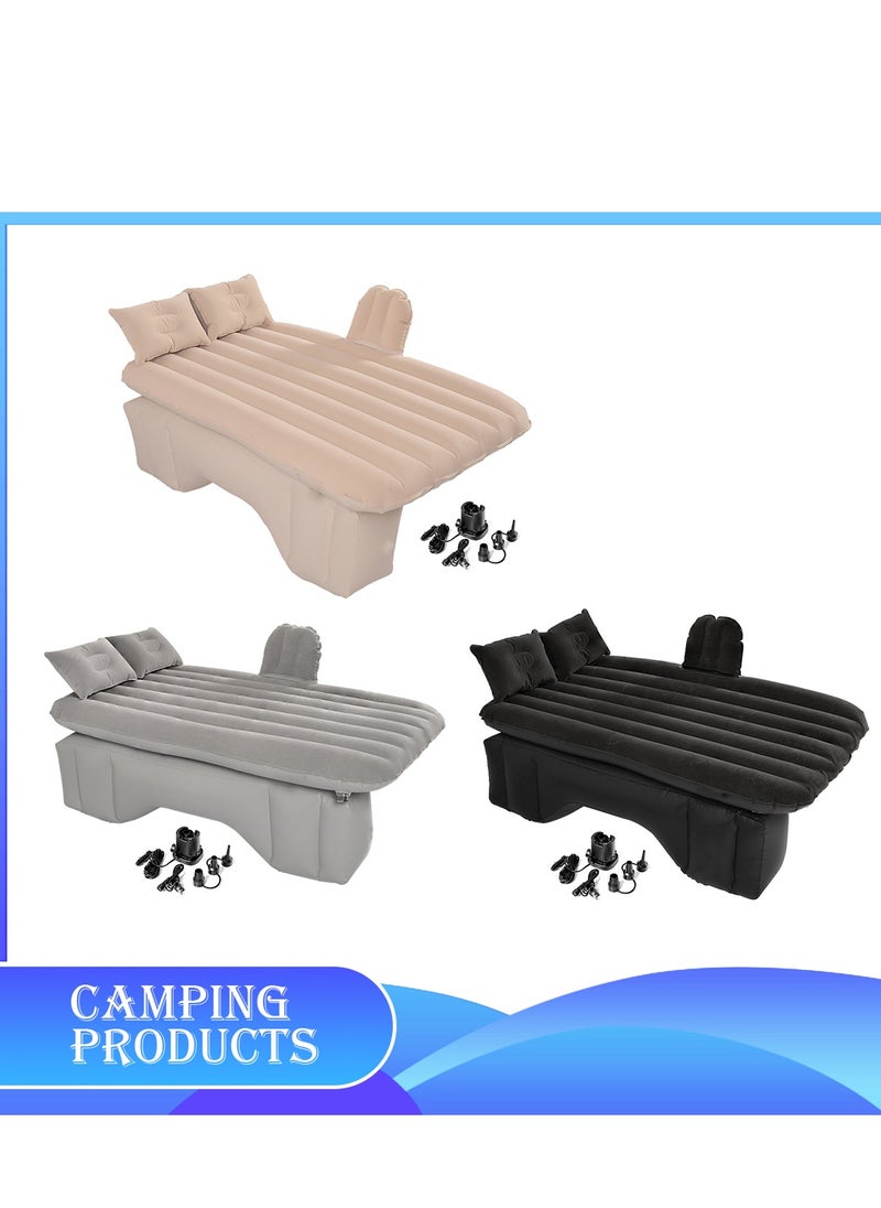 Inflatable Mattress with Pump Portable Outdoor Air Mattress Foldable Single Thickened Flocking Mattress for Outdoor and Home