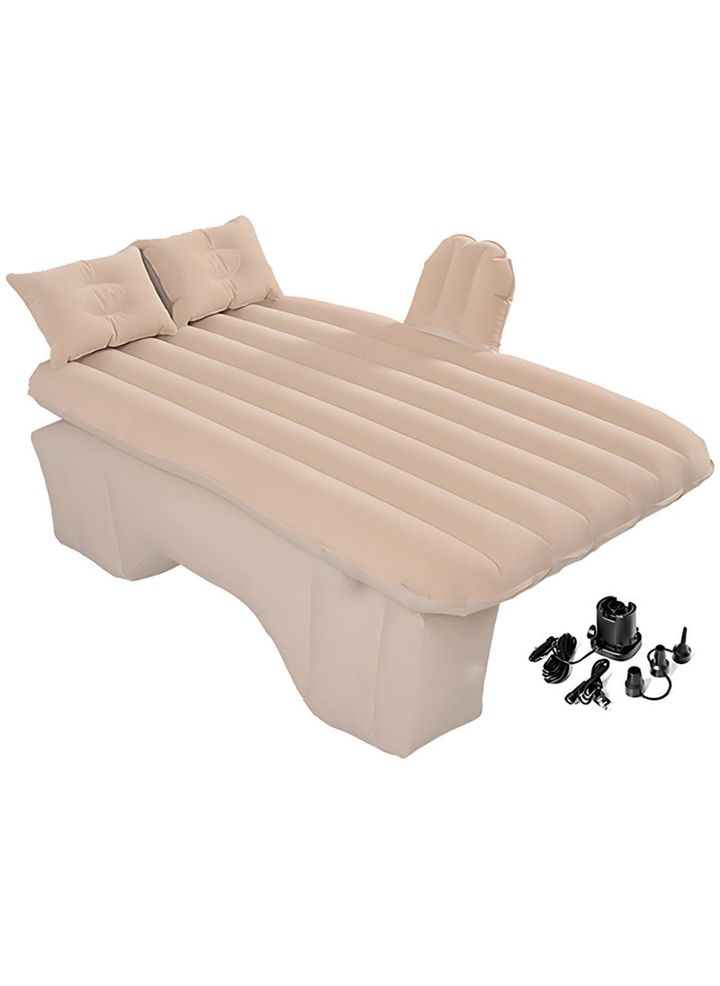 Inflatable Mattress with Pump Portable Outdoor Air Mattress Foldable Single Thickened Flocking Mattress for Outdoor and Home