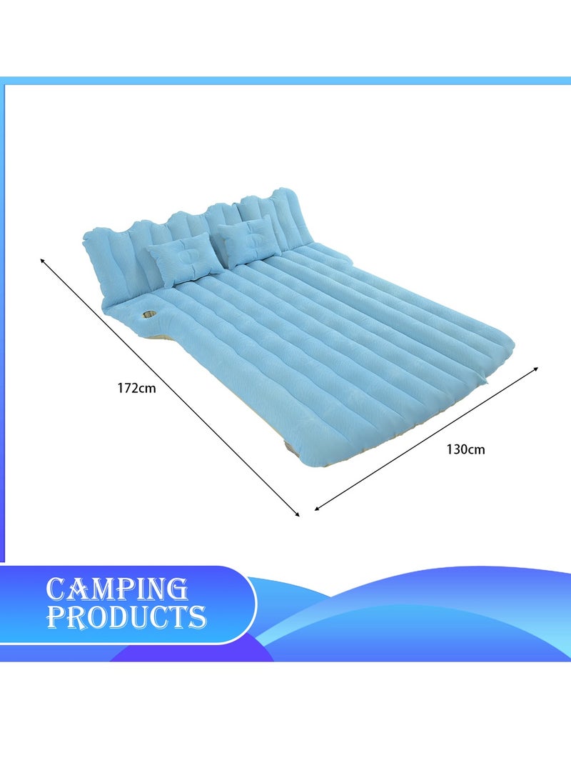 Inflatable Mattress with Pump Portable Outdoor Air Mattress Foldable Single Thickened Flocking Mattress for Outdoor and Home