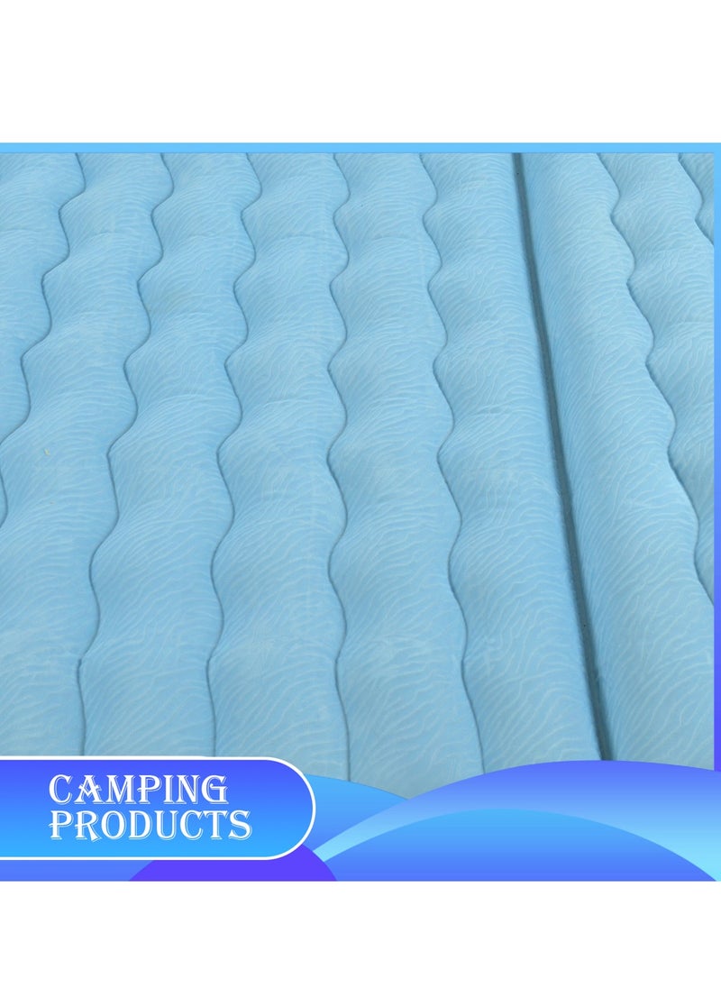 Inflatable Mattress with Pump Portable Outdoor Air Mattress Foldable Single Thickened Flocking Mattress for Outdoor and Home