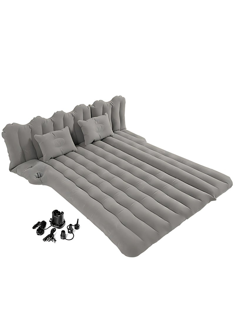 Inflatable Mattress with Pump Portable Outdoor Air Mattress Foldable Single Thickened Flocking Mattress for Outdoor and Home