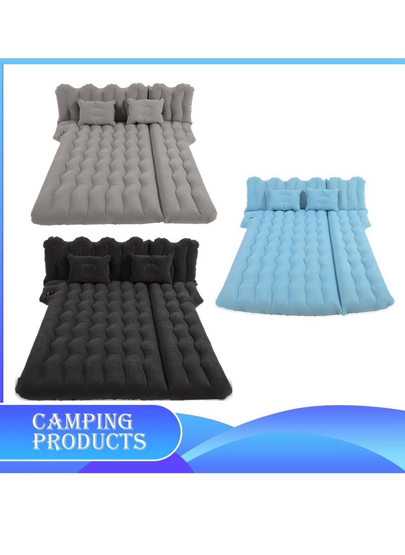 Inflatable Mattress with Pump Portable Outdoor Air Mattress Foldable Single Thickened Flocking Mattress for Outdoor and Home