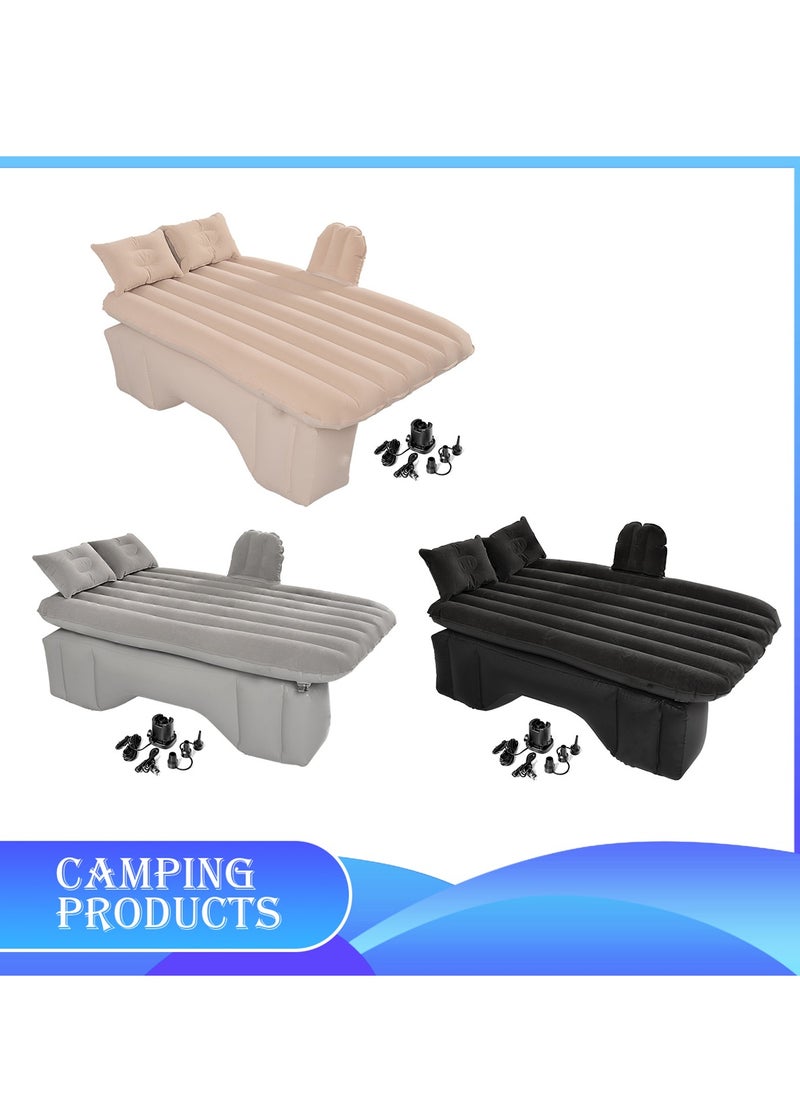 Inflatable Mattress with Pump Portable Outdoor Air Mattress Foldable Single Thickened Flocking Mattress for Outdoor and Home