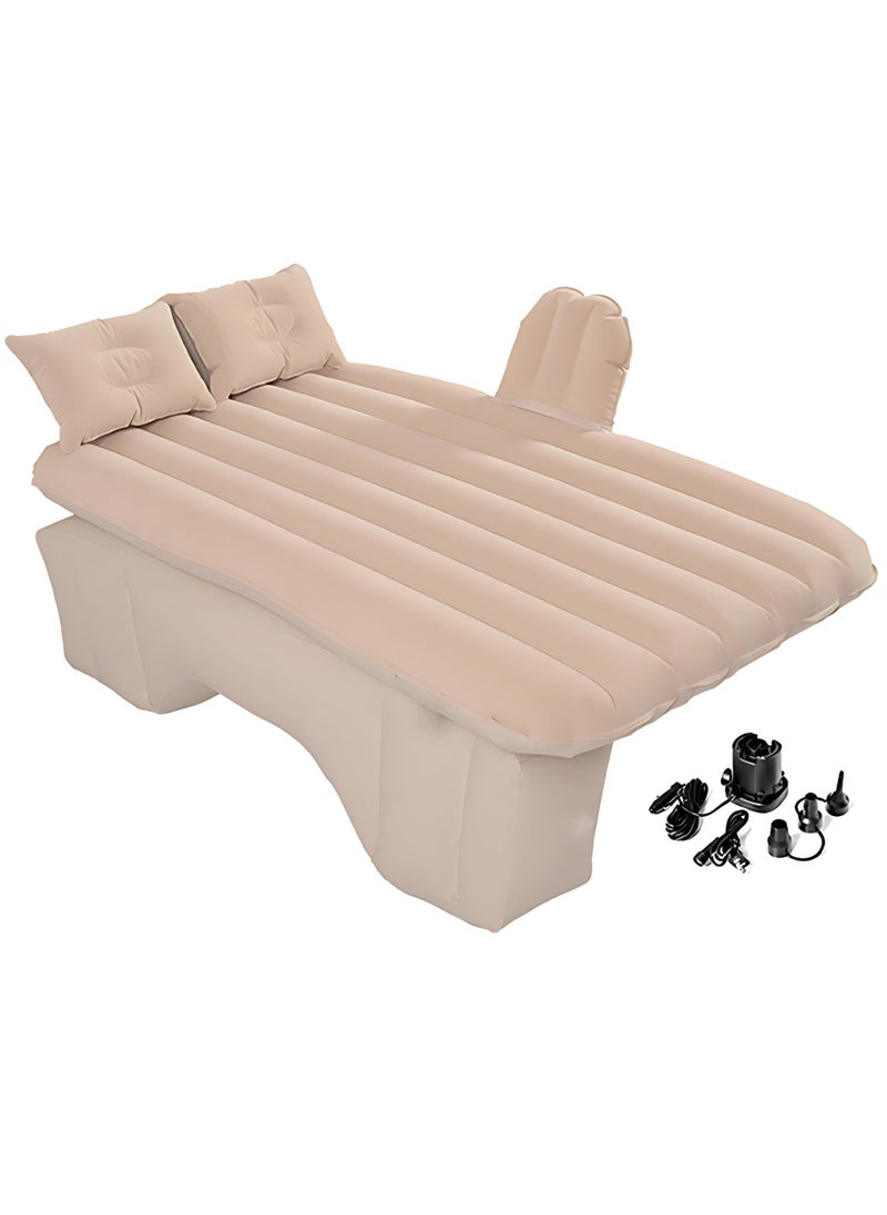 Inflatable Mattress with Pump Portable Outdoor Air Mattress Foldable Single Thickened Flocking Mattress for Outdoor and Home