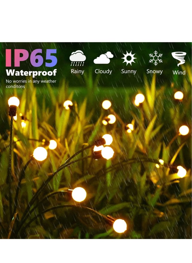 AWALOR  Hard Thorn Solar Firefly Lights 4 packs of 8 LED Solar Swing Lights Solar Garden Lights Waterproof Solar Firefly Lights Outdoor Solar Garden Decorative Lights