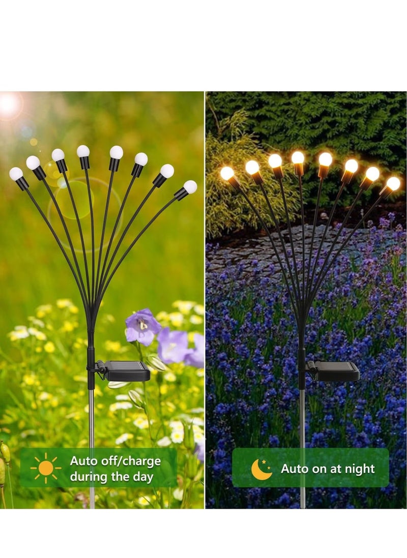 AWALOR  Hard Thorn Solar Firefly Lights 4 packs of 8 LED Solar Swing Lights Solar Garden Lights Waterproof Solar Firefly Lights Outdoor Solar Garden Decorative Lights