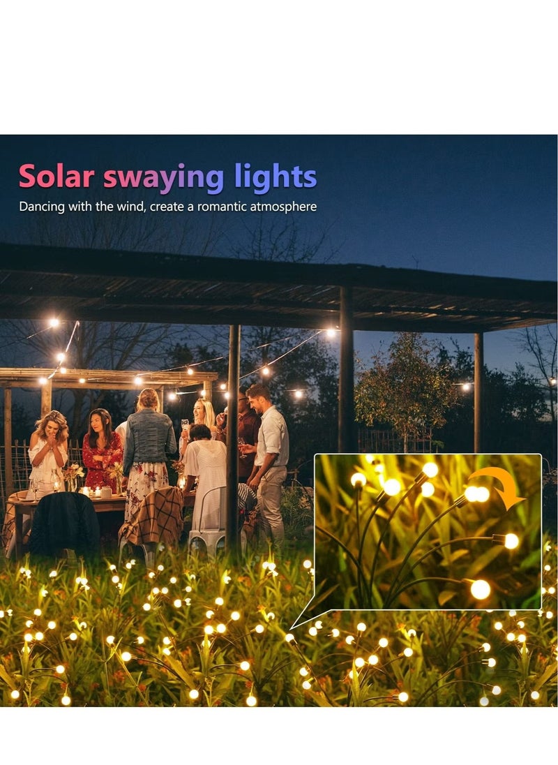 AWALOR  Hard Thorn Solar Firefly Lights 4 packs of 8 LED Solar Swing Lights Solar Garden Lights Waterproof Solar Firefly Lights Outdoor Solar Garden Decorative Lights