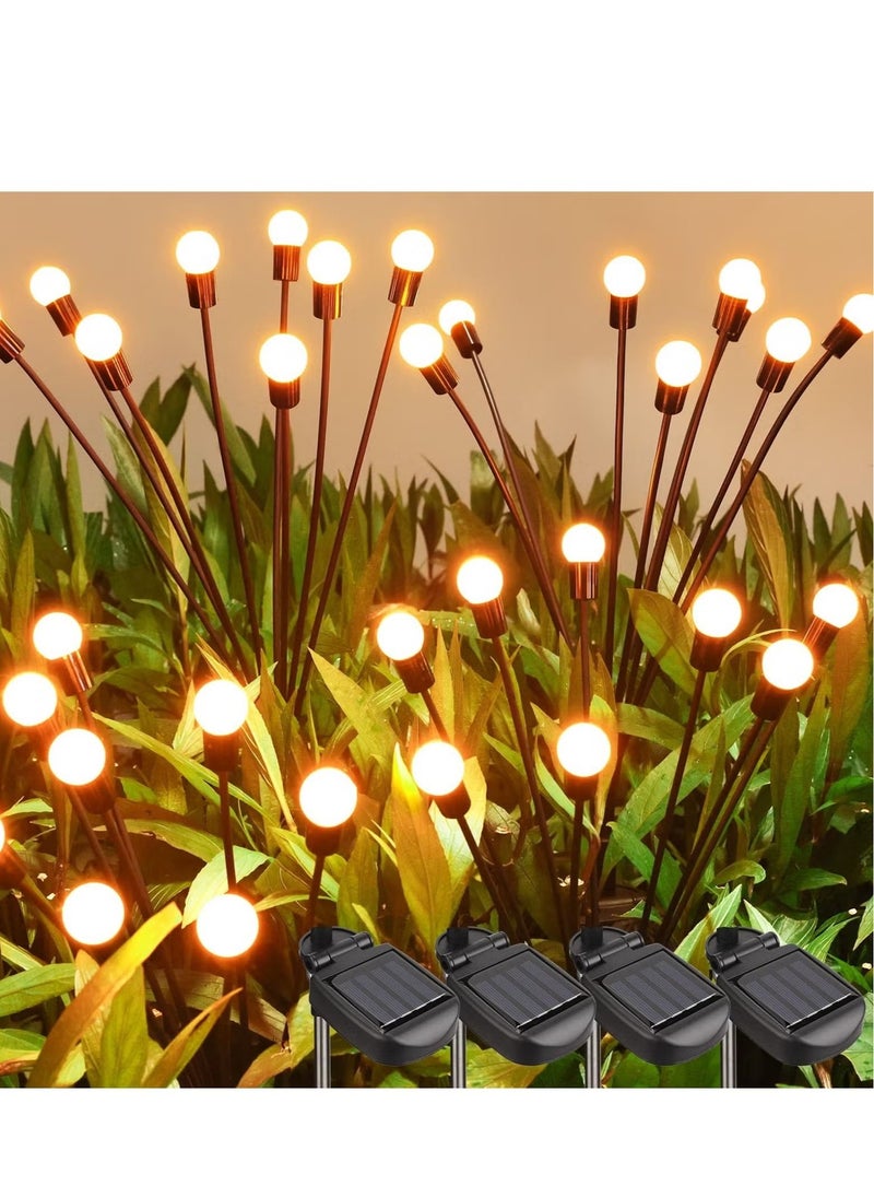 AWALOR  Hard Thorn Solar Firefly Lights 4 packs of 8 LED Solar Swing Lights Solar Garden Lights Waterproof Solar Firefly Lights Outdoor Solar Garden Decorative Lights