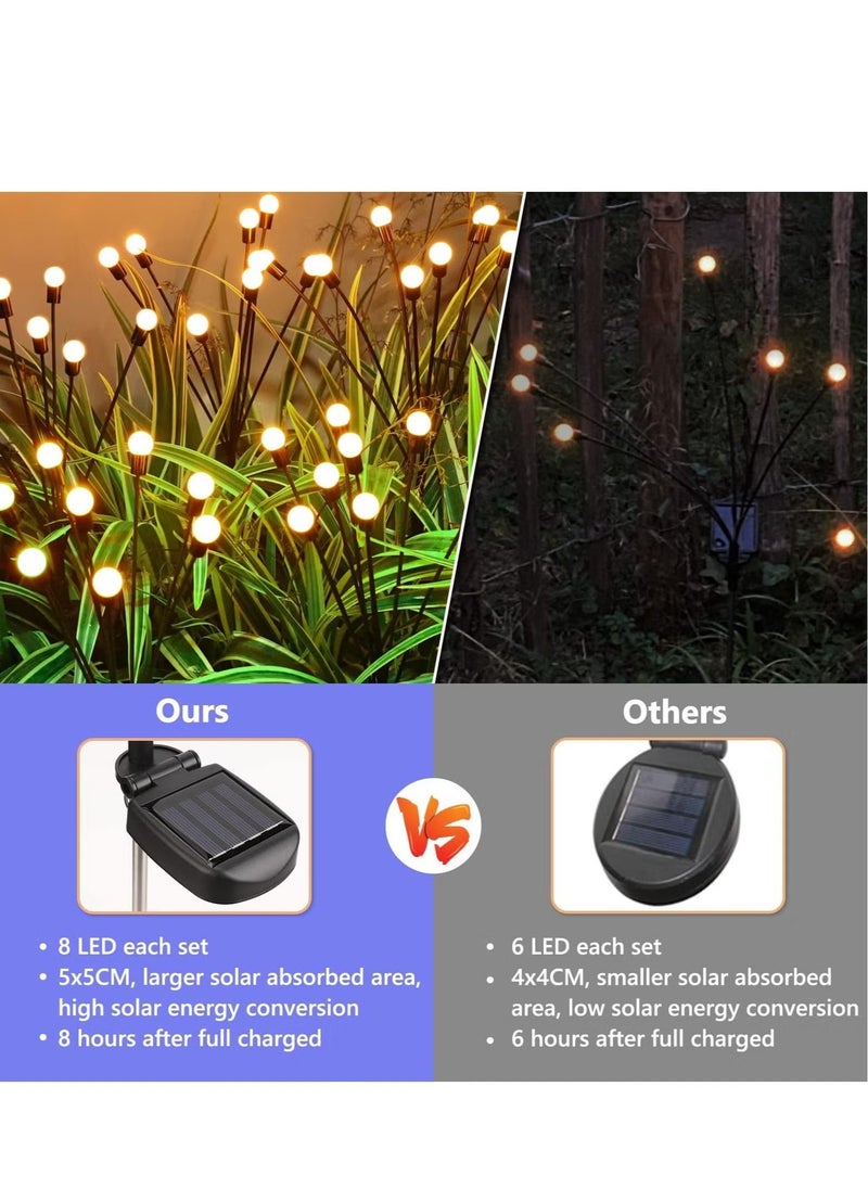 AWALOR  Hard Thorn Solar Firefly Lights 4 packs of 8 LED Solar Swing Lights Solar Garden Lights Waterproof Solar Firefly Lights Outdoor Solar Garden Decorative Lights