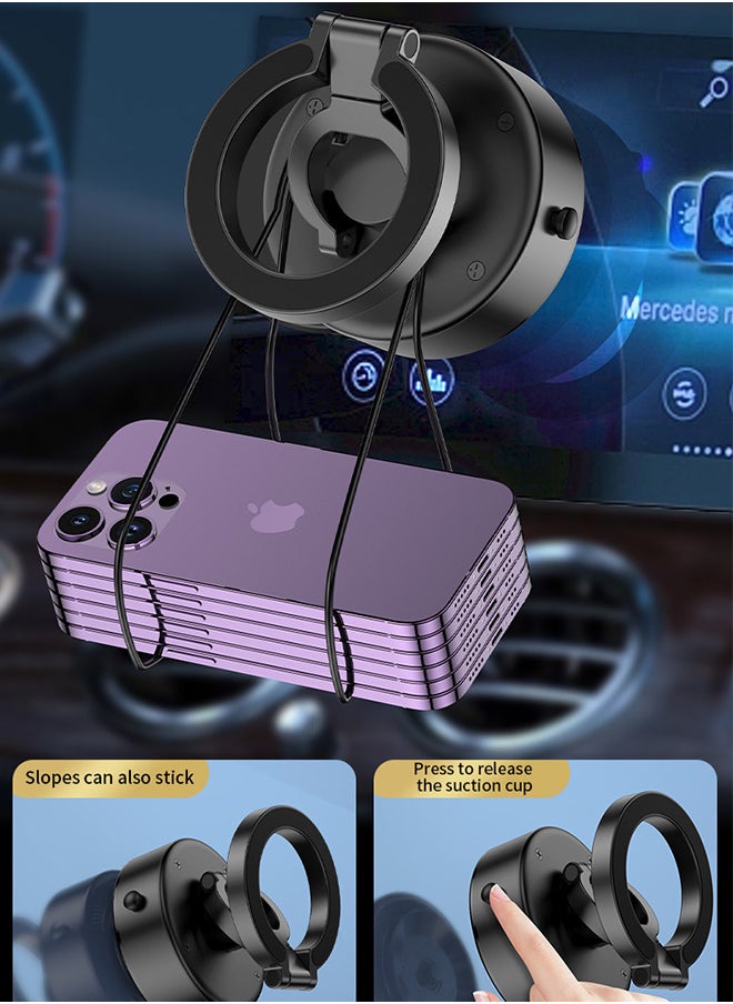 Electric Vacuum Magnetic Suction Phone Mount, Shower Phone Holder, Magnetic Cell Phone Holder for Car/Gym/Mirror/Smooth Surface, Compatible with iPhone & Android