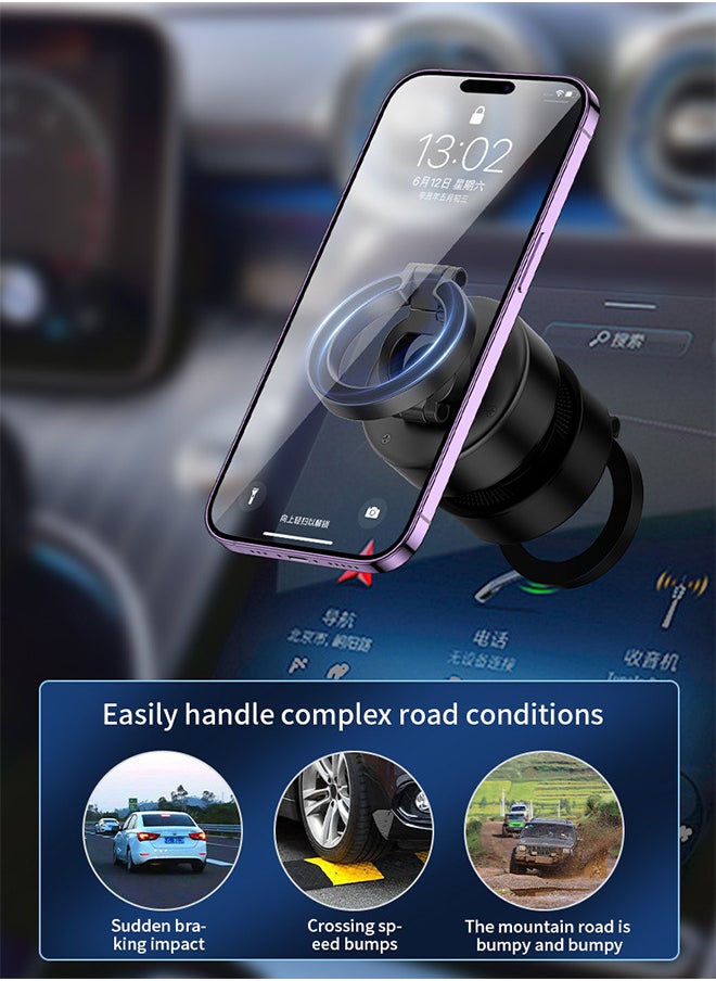 Electric Vacuum Magnetic Suction Phone Mount, Shower Phone Holder, Magnetic Cell Phone Holder for Car/Gym/Mirror/Smooth Surface, Compatible with iPhone & Android