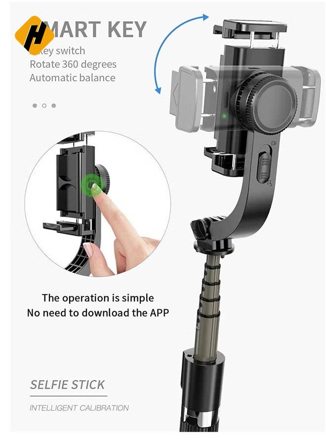 Gimbal Stabilizer for Smartphone L08 Handheld Gimbal with 360°Auto Balance Ant Shake Remote Wireless Bluetooth Selfie Stick Pan-tilt Tripod with Built-in Bluetooth Remote