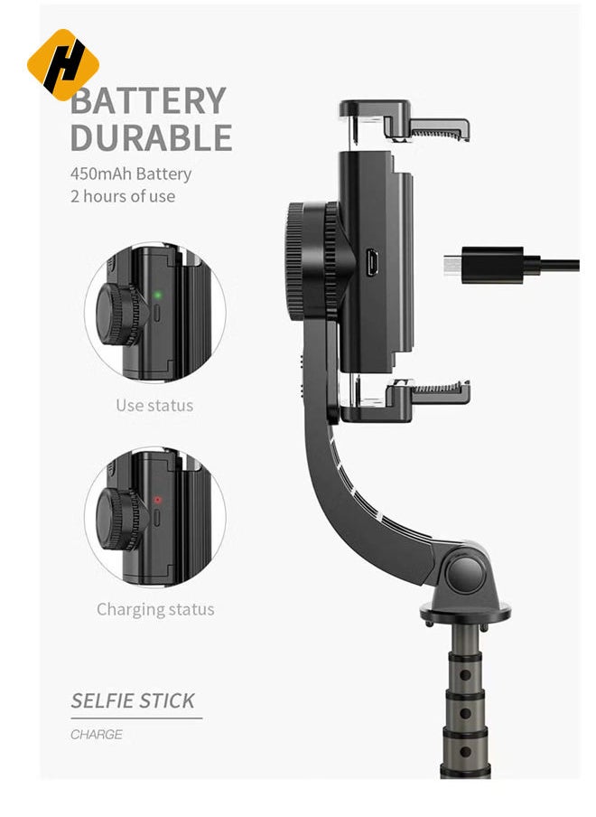 Gimbal Stabilizer for Smartphone L08 Handheld Gimbal with 360°Auto Balance Ant Shake Remote Wireless Bluetooth Selfie Stick Pan-tilt Tripod with Built-in Bluetooth Remote