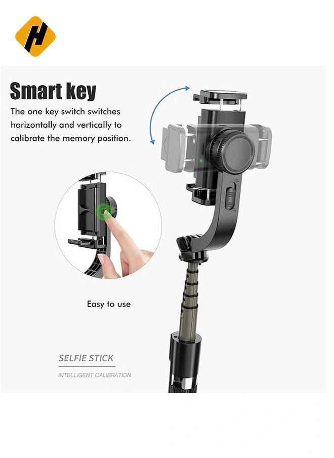 1-Axis Handheld Gimbal Stabilizer for Smartphone with Extendable Bluetooth Selfie Stick and Tripod, Multifunction Remote 360 Degree Automatic Rotation