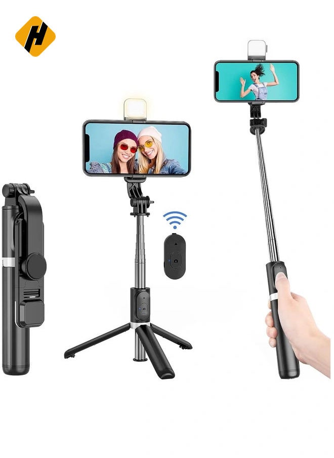 Selfie Stick Tripod Wireless Remote Control Mini Extendable 4 in 1 Selfie Stick-360° rotation phone stand holder For Vlogging