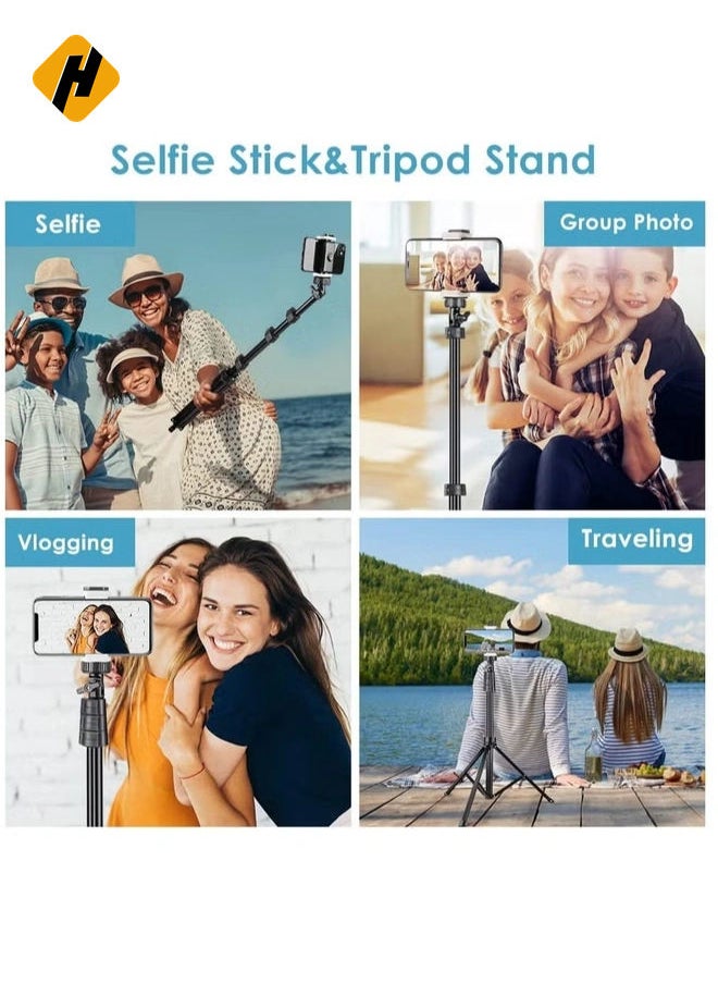 Selfie Stick,Phone Tripod Stand with Remote, Cell Phone Stand Tripod with Phone Holder for Vlogging