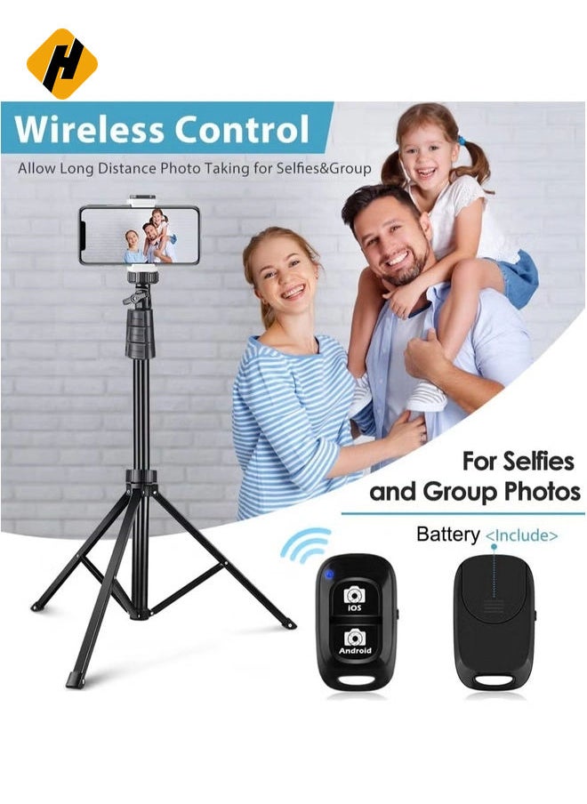 Selfie Stick,Phone Tripod Stand with Remote, Cell Phone Stand Tripod with Phone Holder for Vlogging