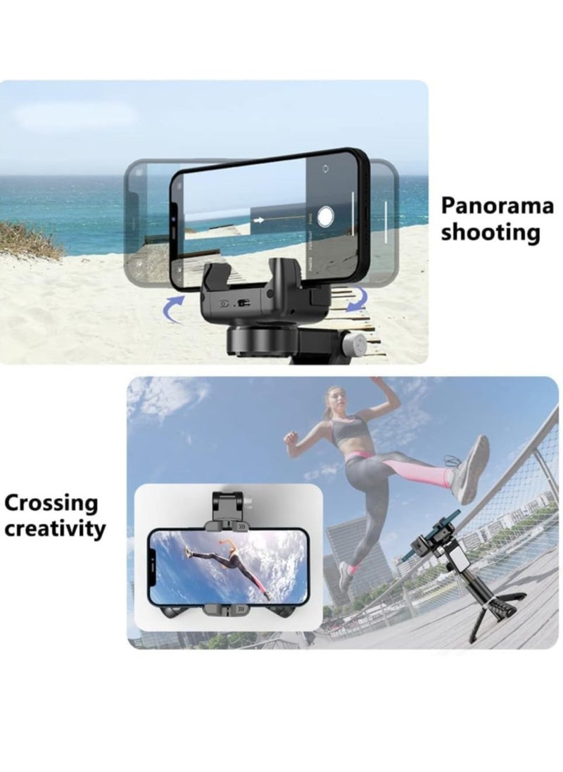 3-Axis Gimbal Stabilizer for Smartphone with Extendable Selfie Stick & Tripod – 360° Rotation, Face Tracking, 4-in-1 Portable Phone Tripod for iPhone/Android