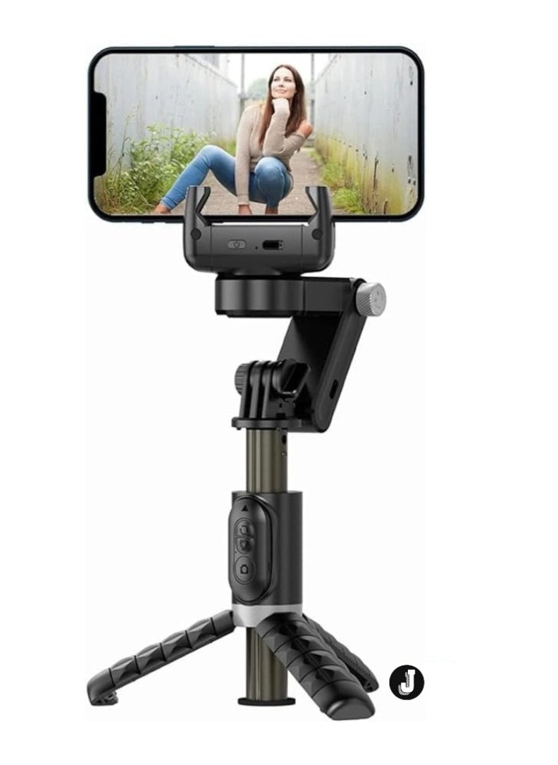 3-Axis Gimbal Stabilizer for Smartphone with Extendable Selfie Stick & Tripod – 360° Rotation, Face Tracking, 4-in-1 Portable Phone Tripod for iPhone/Android