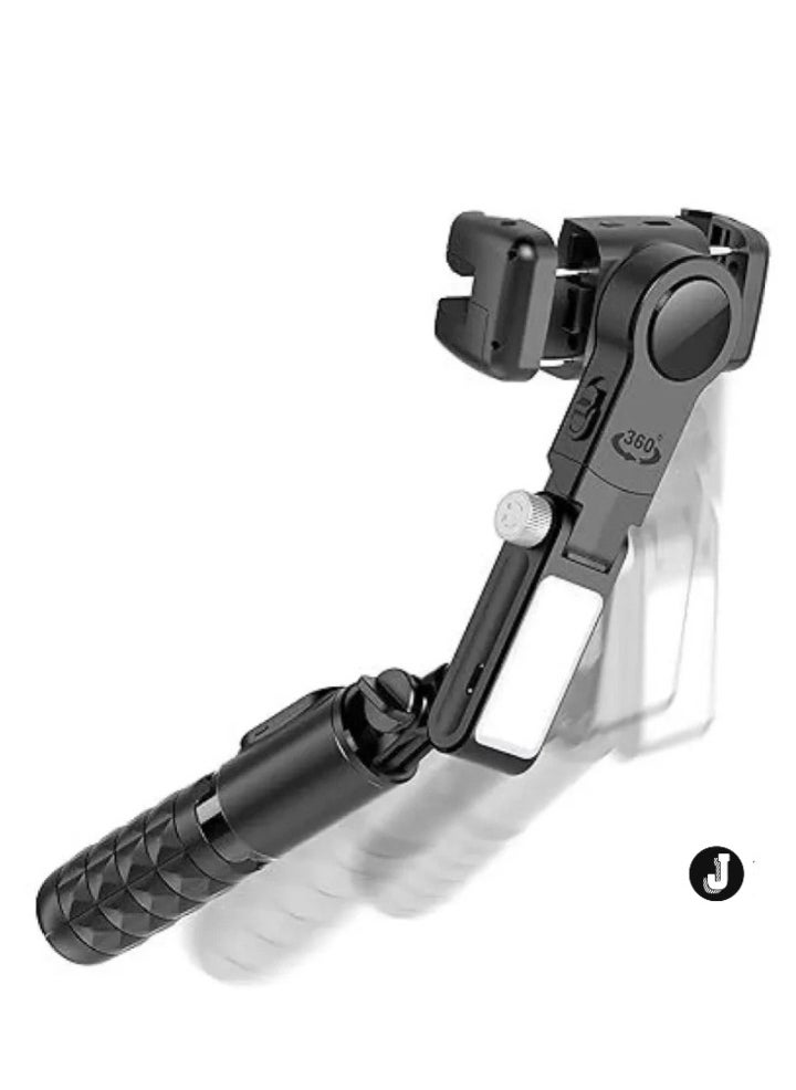 Gimbal Stabilizer Selfie Stick Tripod with Fill Light – 3-Axis Stabilization for iPhone, Cell Phones & Smartphones, Ideal for Vlogs & Live Streams