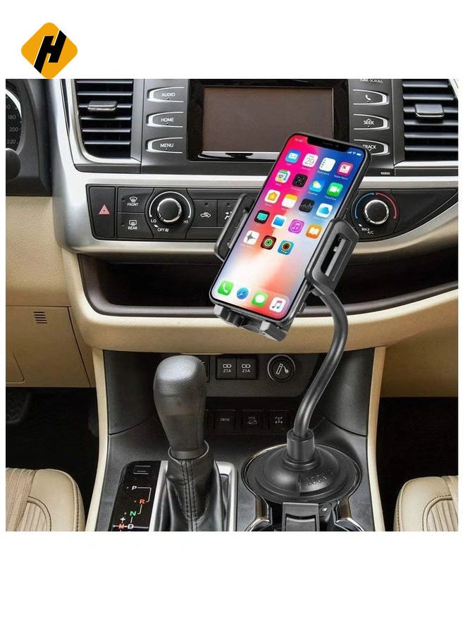 Universal Car Cup Holder Phone Mount with Long Neck & 360° Rotatable Cradle Compatible for iPhone 14 Pro Max/14 Plus/13 Pro Max/12 Pro Max/11/Galaxy Note 20 Ultra/Note 20/S3 Ultra