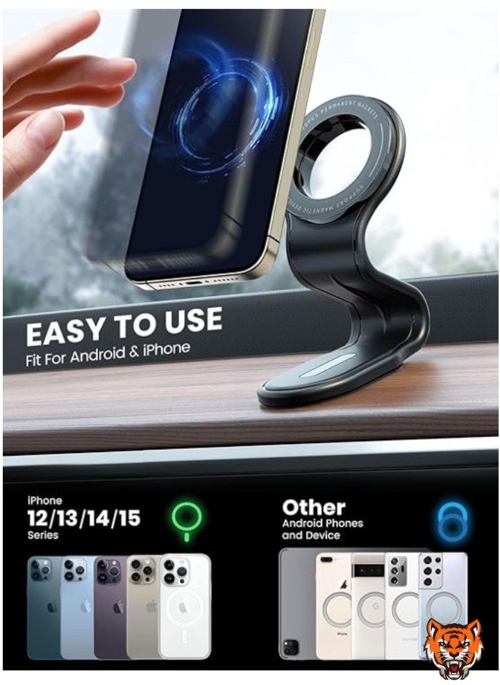 Flat Car Phone Holder – Sleek, Stylish Design with Non-Slip Grip for Secure Hands-Free Smartphone Mounting