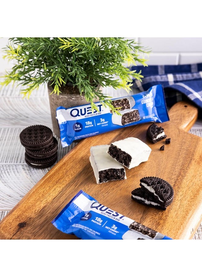 Crispy Cookies & Cream Hero Protein Bar 18G Protein 1G Sugar 3G Net Carb Gluten Free Keto Friendly 12 Count