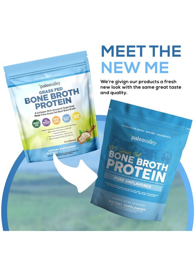 100% Grass Fed Beef Bone Broth Protein Powder Rich In Collagen Peptides For Hair Skin Gut Health Bone And Joint Support 28 Servings 15G Protein Per Serving No Gluten Or Gmos