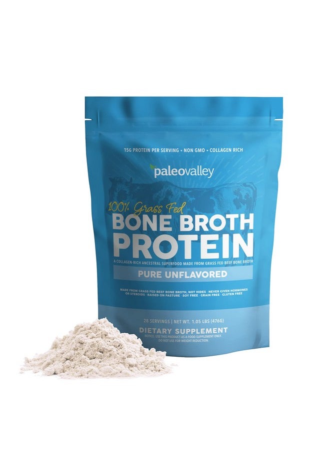 100% Grass Fed Beef Bone Broth Protein Powder Rich In Collagen Peptides For Hair Skin Gut Health Bone And Joint Support 28 Servings 15G Protein Per Serving No Gluten Or Gmos