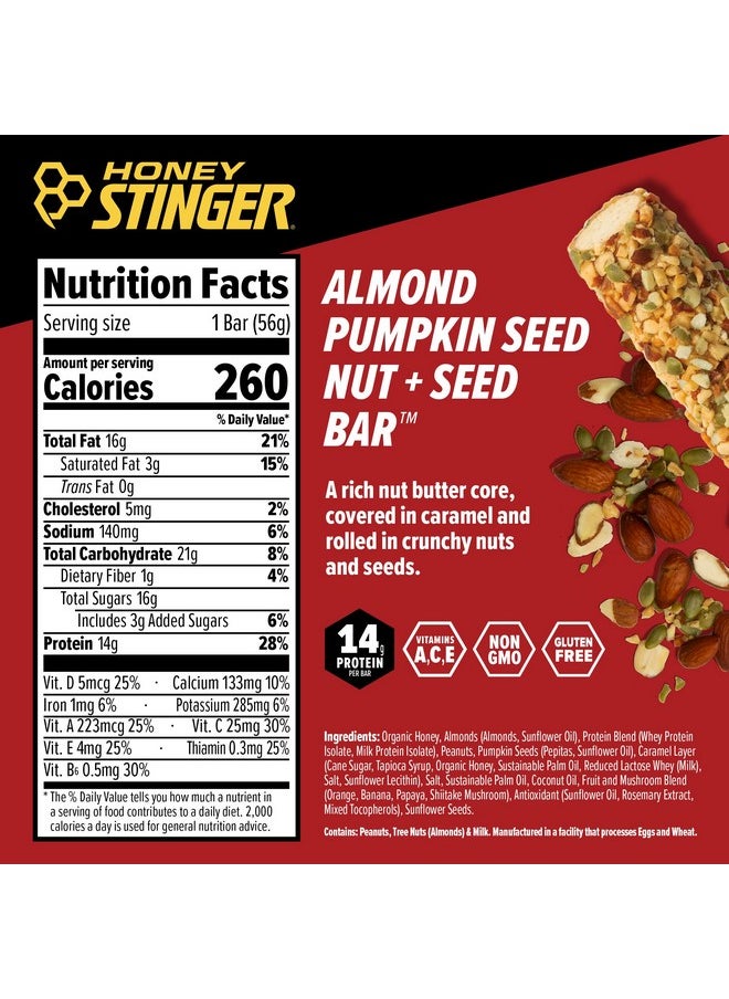 Nut + Seed Bar Almond Pumpkin Seed Protein Packed Food For Exercise Endurance Performance And Recovery Sports Nutrition Snack Bar For Home & Gym Post Workout Box Of 12