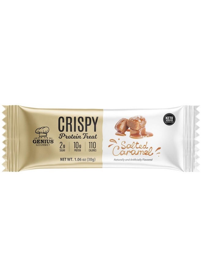 Gluten Free Crispy Protein Treat Keto Snack Low Carb Low Sugar (Salted Caramel 10 Count (Pack Of 1))