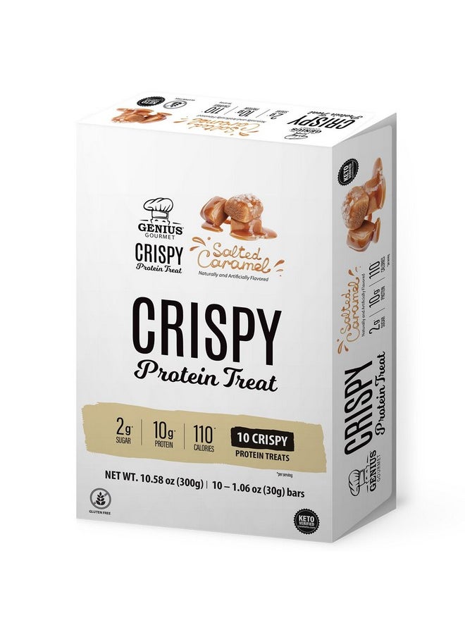 Gluten Free Crispy Protein Treat Keto Snack Low Carb Low Sugar (Salted Caramel 10 Count (Pack Of 1))