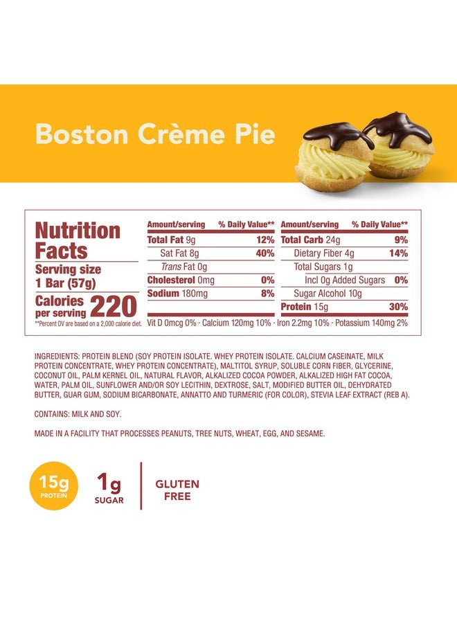 Protein Bars High Protein Snacks Gluten Free Kosher Friendly Sweet Treat Boston Creme Pie 10 Count