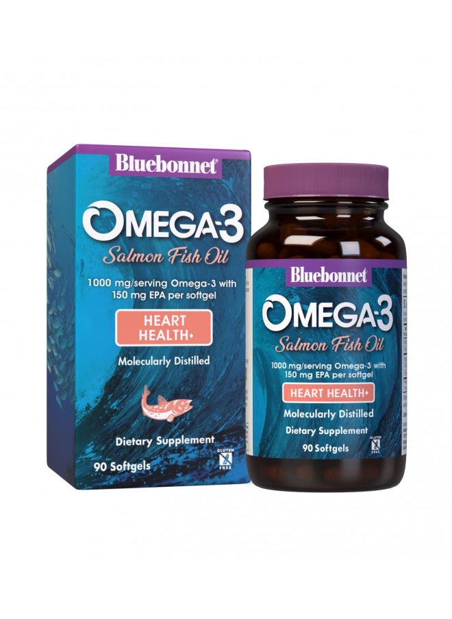 BlueBonnet Nutrition Omega-3 Salmon Oil Softgels, 90 Count