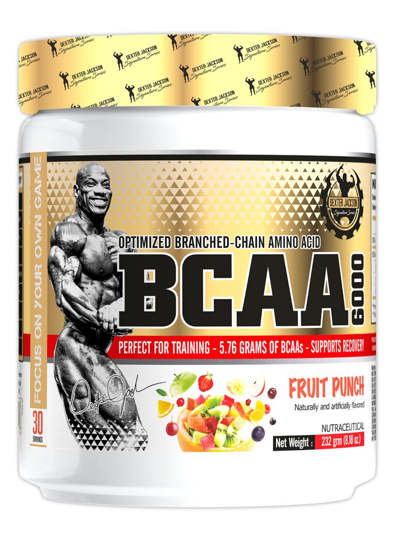 Gold Series BCAA 6000 - Boosts Muscle Recovery & Performance (Fruit Punch, 30 Servings)