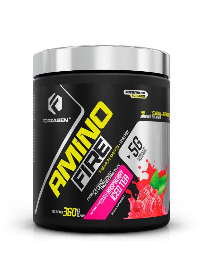 Forzagen Amino Fire 40 Servings, Energy Blend with BCAAS (Raspberry Iced Tea)