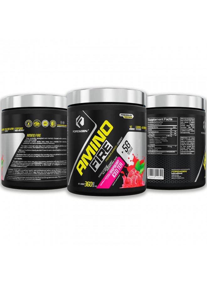 Forzagen Amino Fire 40 Servings, Energy Blend with BCAAS (Raspberry Iced Tea)