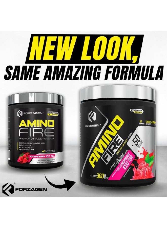 Forzagen Amino Fire 40 Servings, Energy Blend with BCAAS (Raspberry Iced Tea)